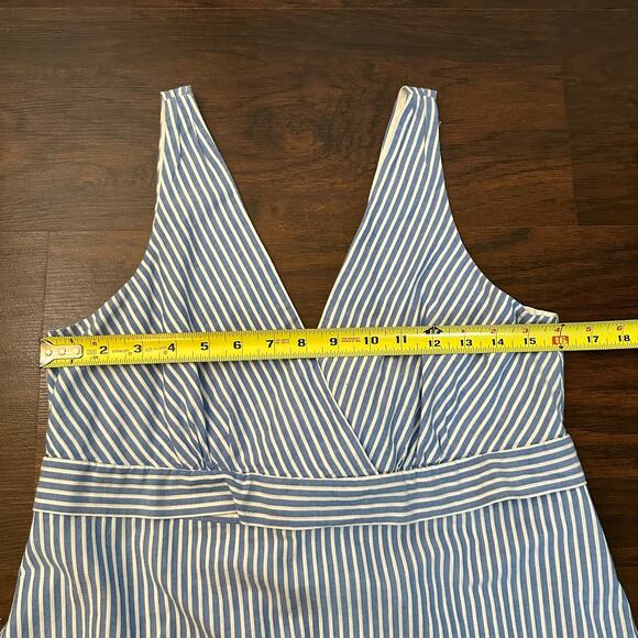 J. Crew light blue & white striped v-neck cotton sleeveless top size 10 - Picture 10 of 12